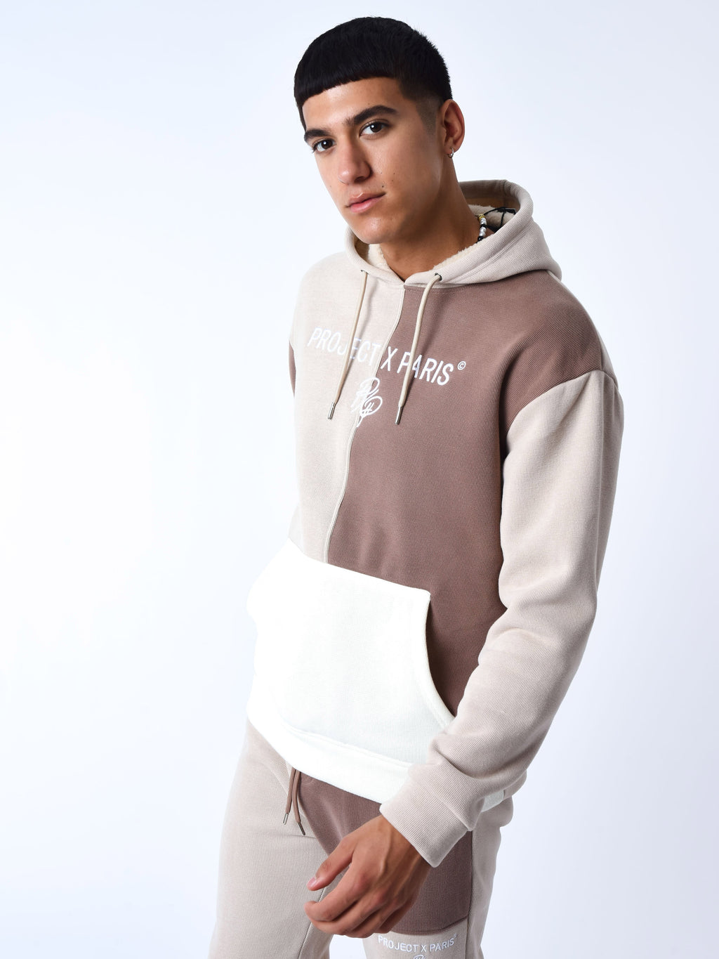 Sweat à Capuche tricolore en maille