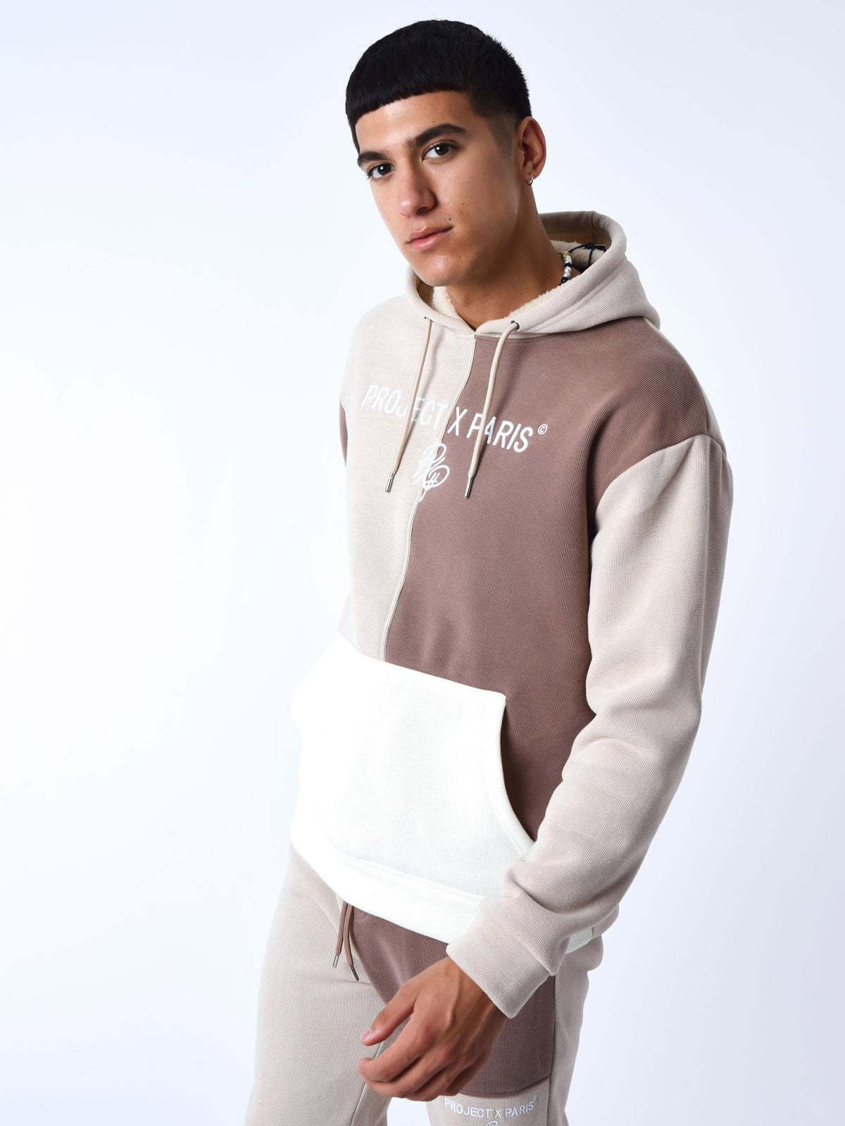 Sweat à Capuche tricolore en maille