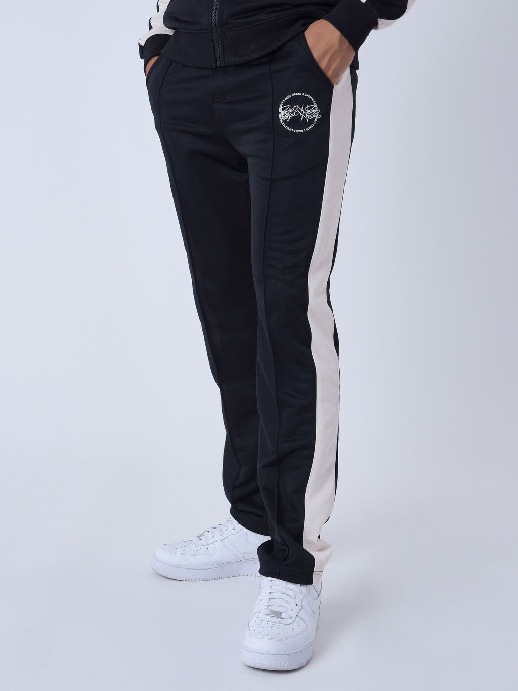 Pantalon bicolore à empiecement
