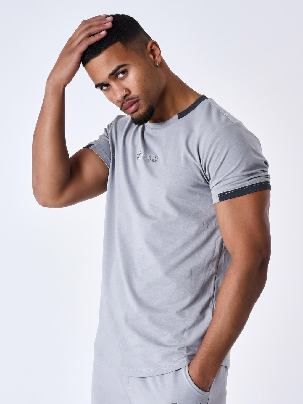 T-shirt avec bande contrastée logotée