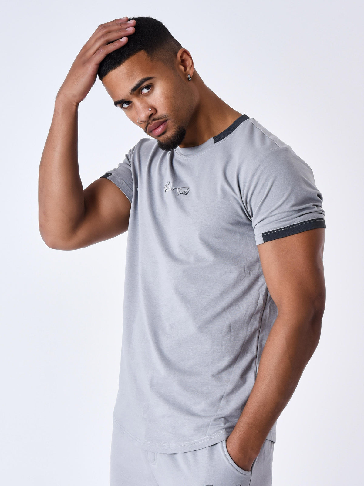 T-shirt avec bande contrastée logotée