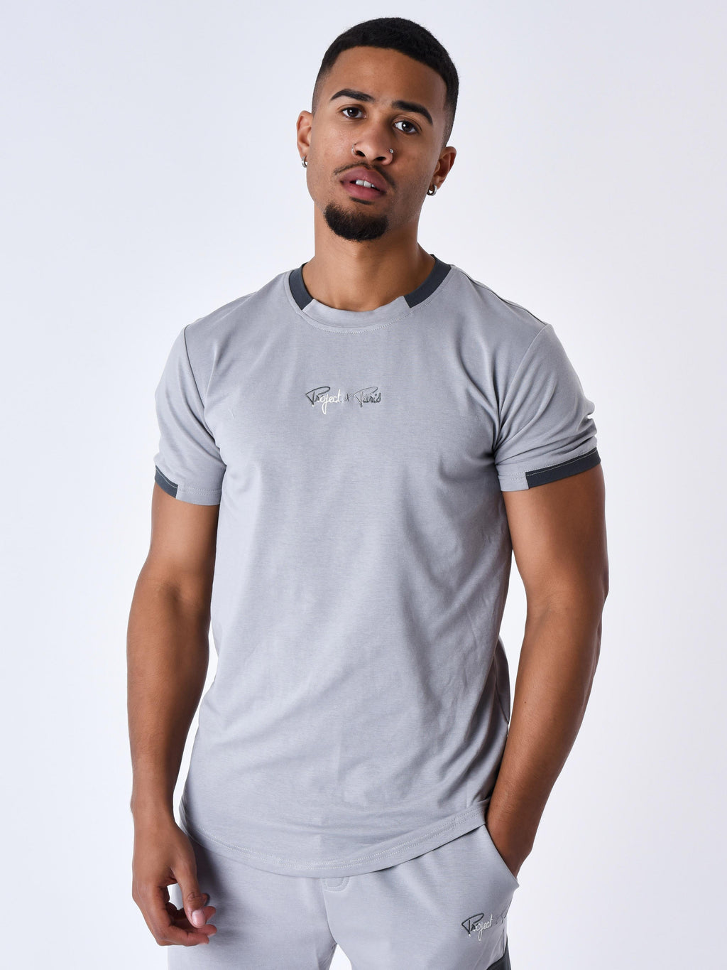 T-shirt avec bande contrastée logotée