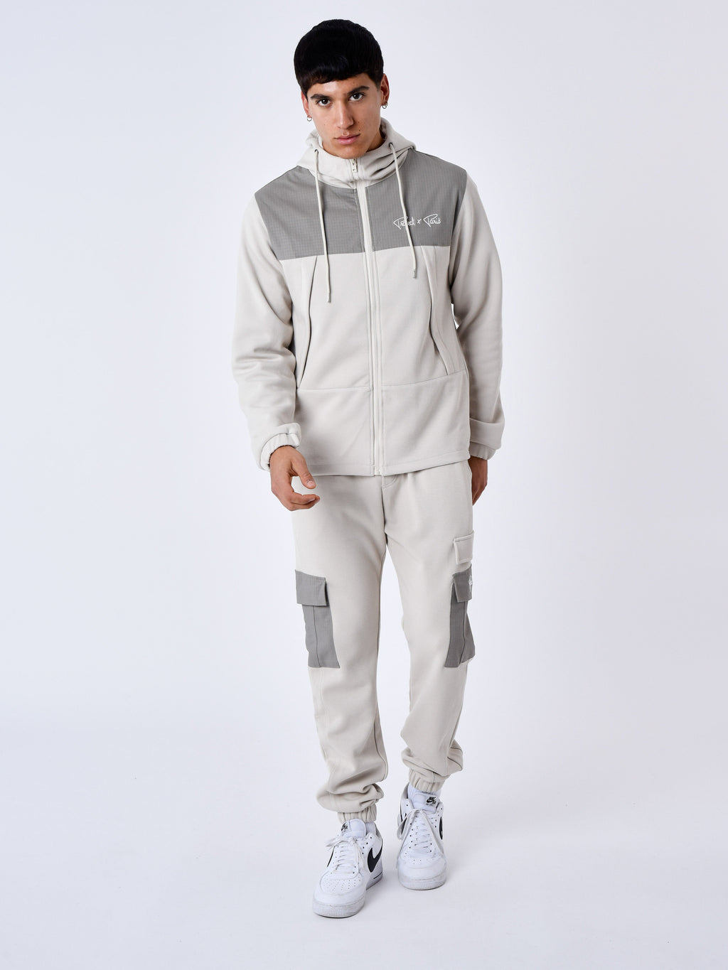 Pantalon de jogging bi-matière a poches