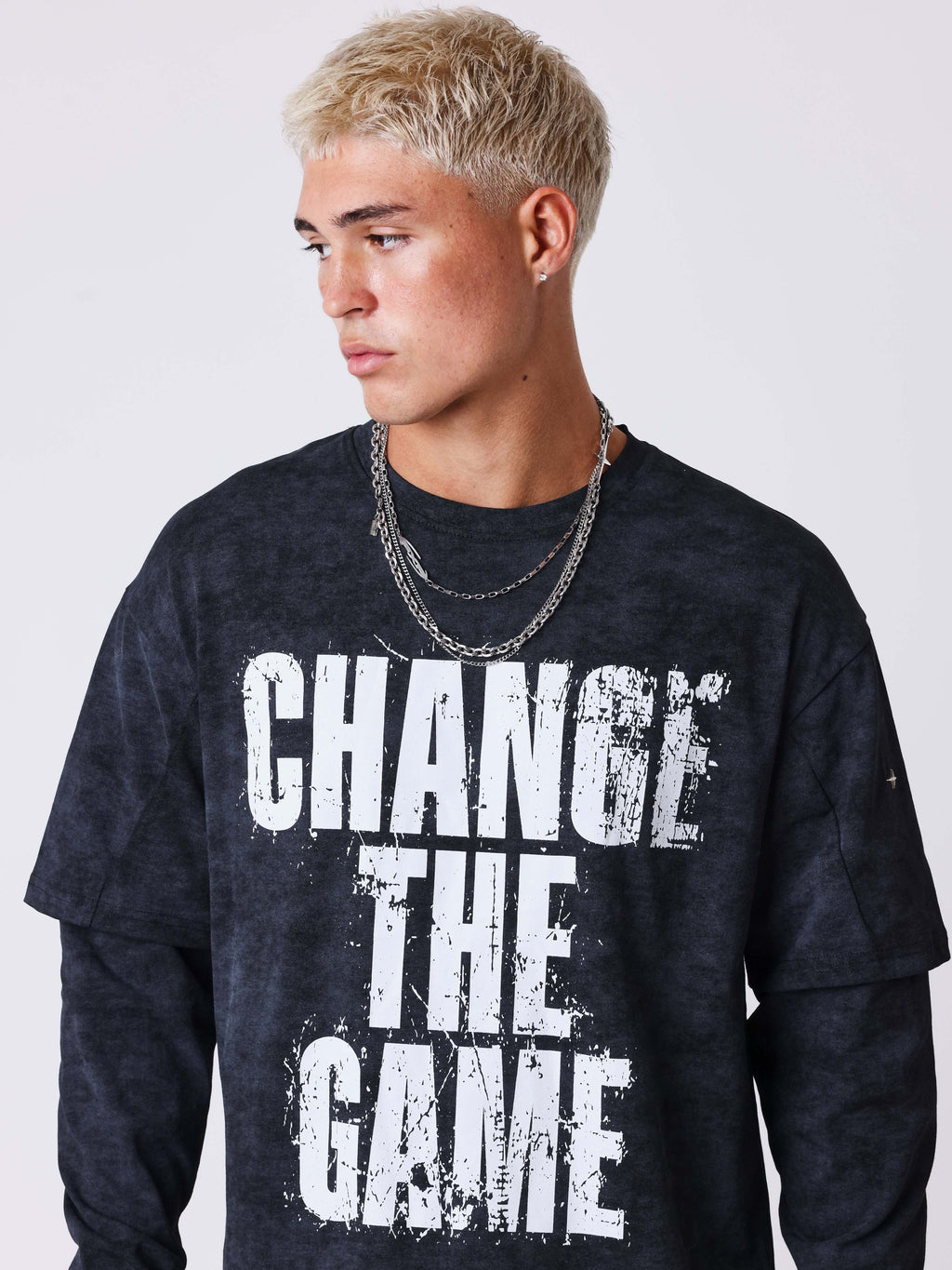 T-shirt manches longues effet Vintage