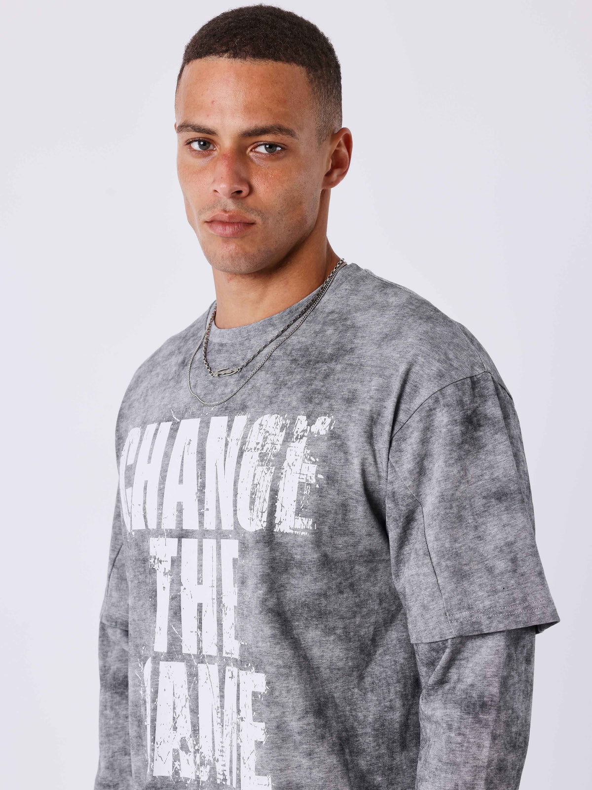 T-shirt manches longues effet Vintage