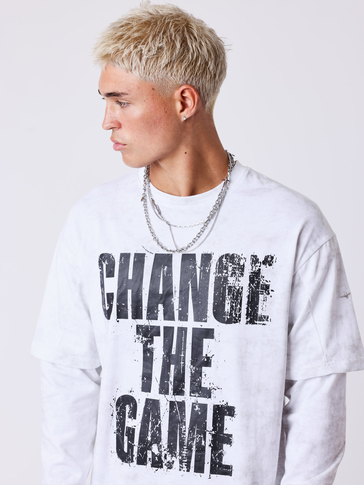 T-shirt manches longues effet Vintage
