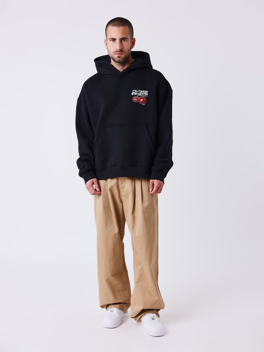 Sweat à capuche imprimé cerises