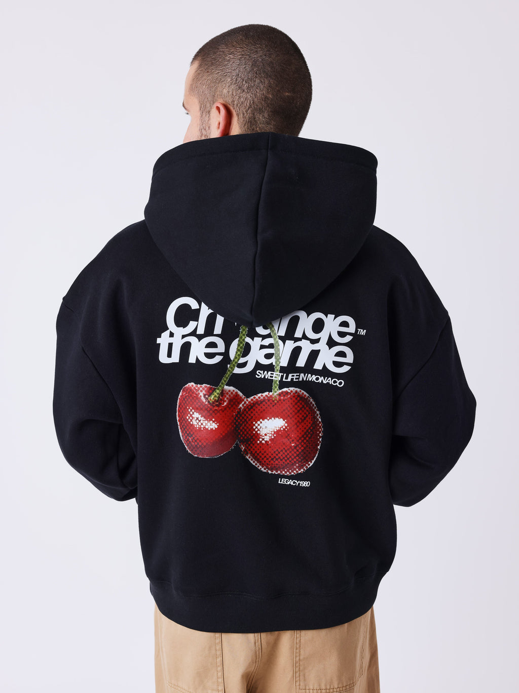 Sweat à capuche imprimé cerises