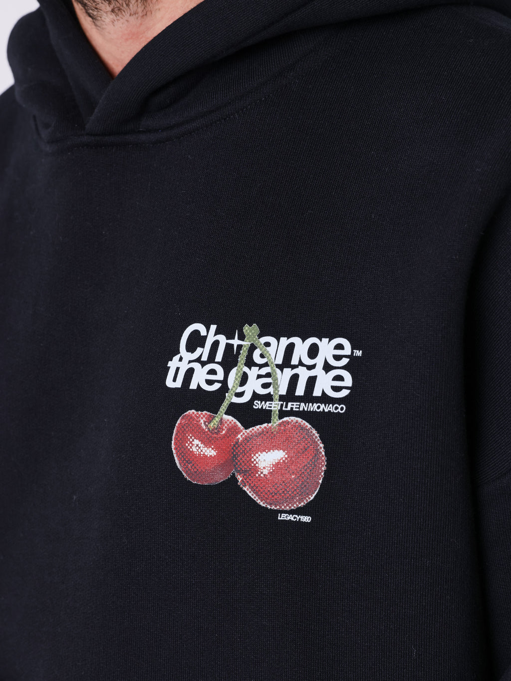 Sweat à capuche imprimé cerises