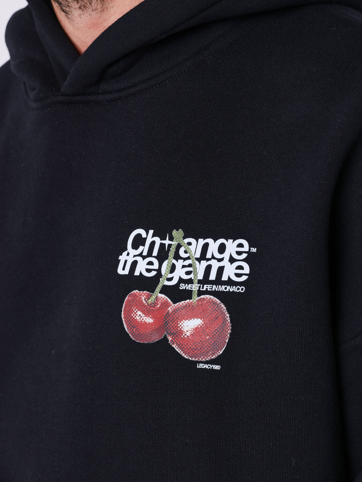 Sweat à capuche imprimé cerises