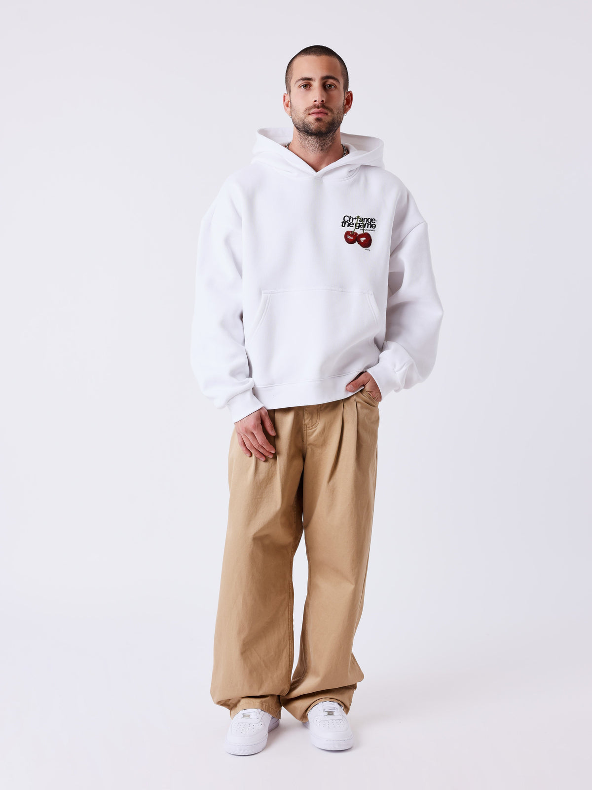 Sweat à capuche imprimé cerises