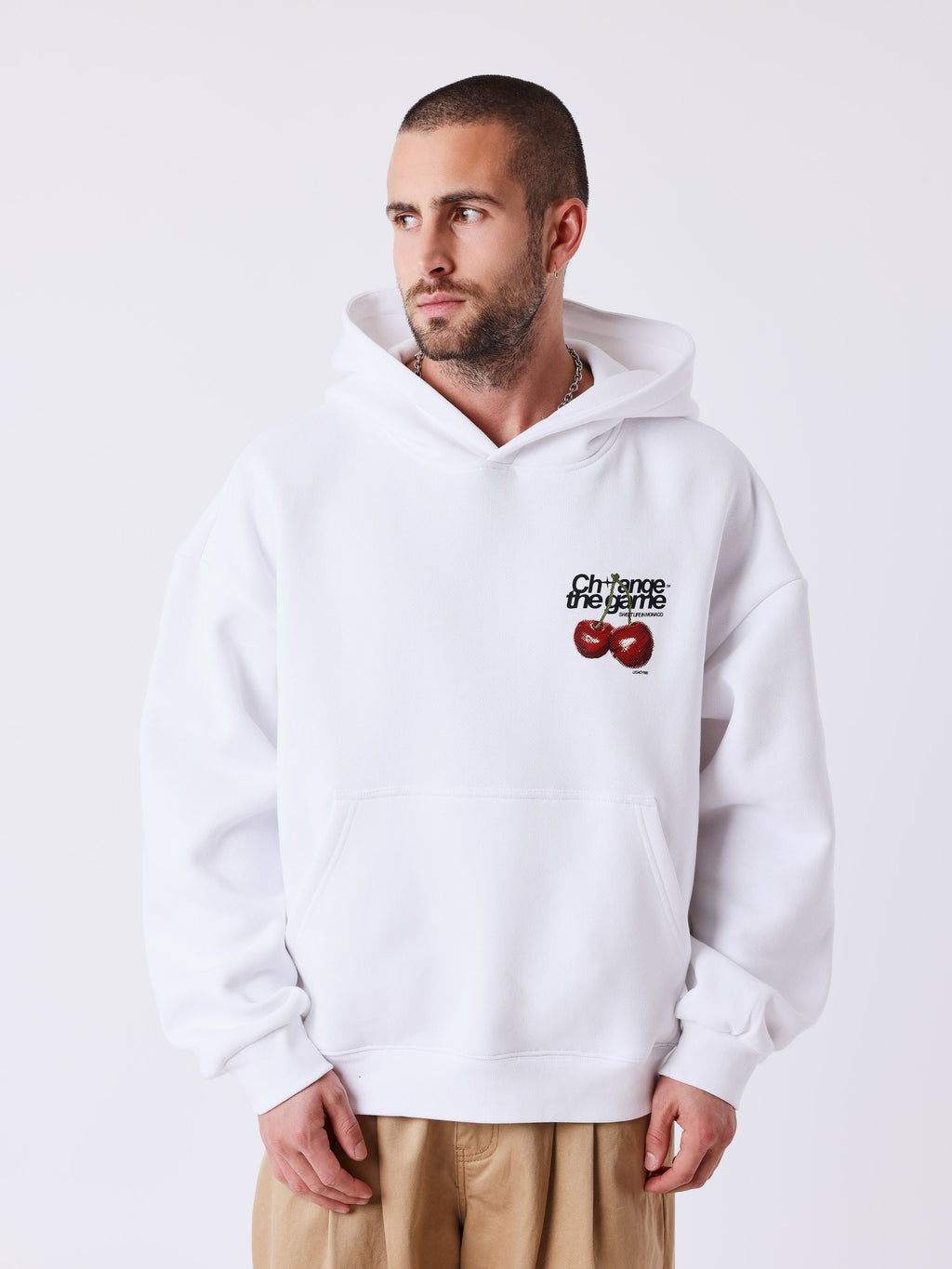 Sweat à capuche imprimé cerises