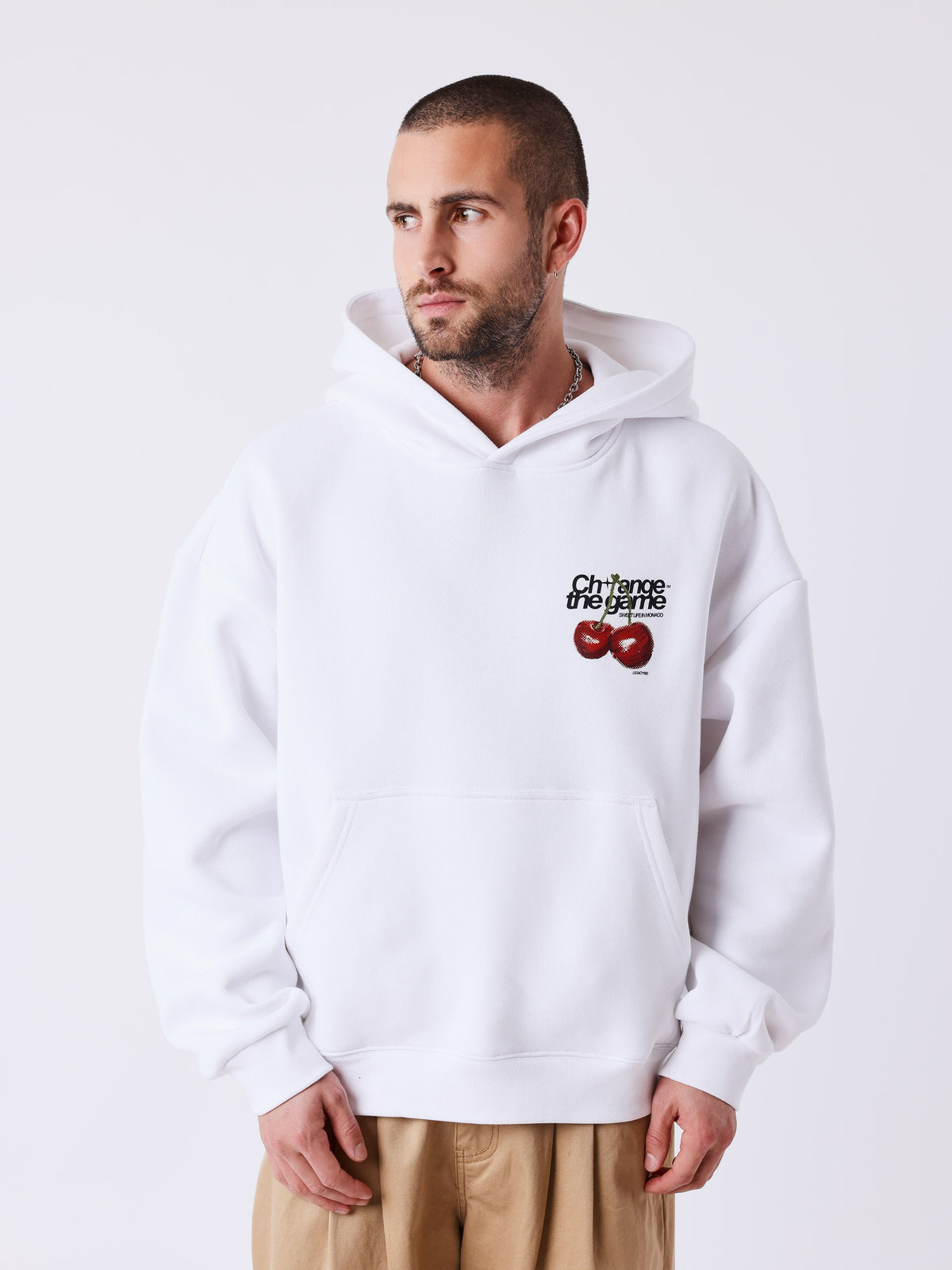 Sweat à capuche imprimé cerises