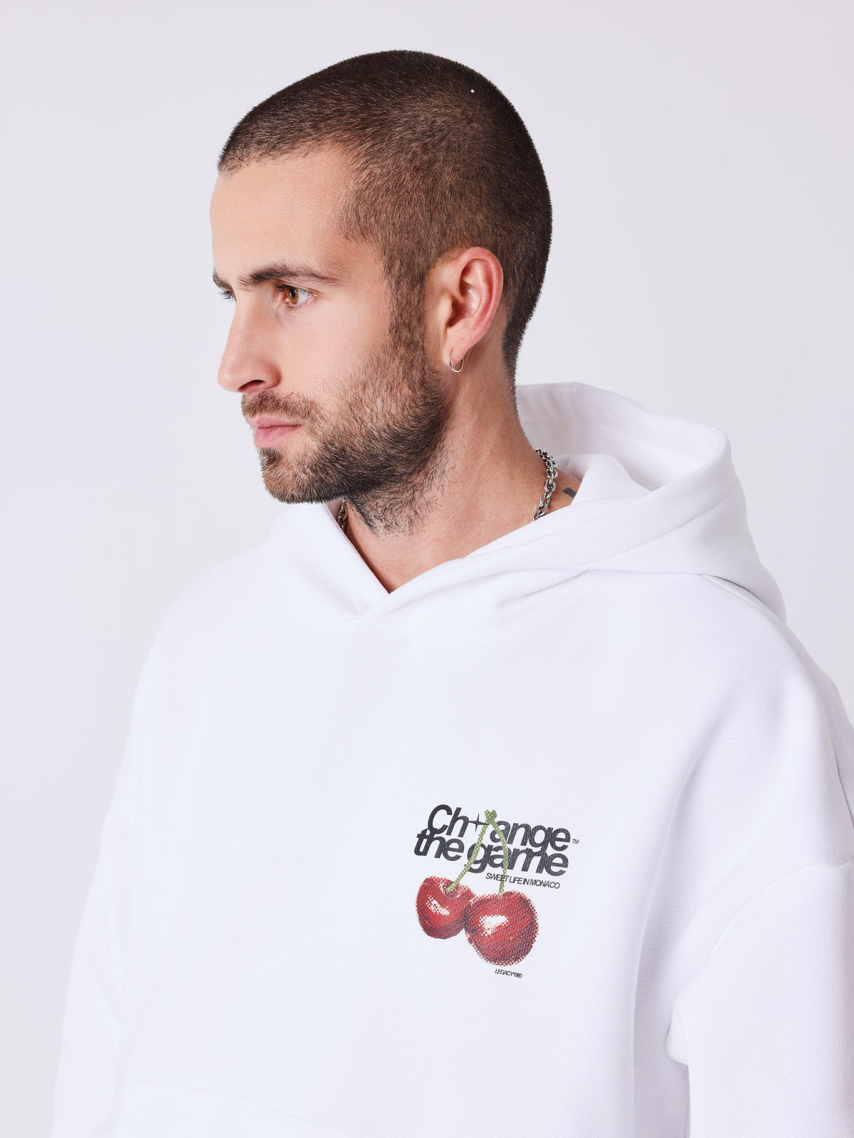 Sweat à capuche imprimé cerises