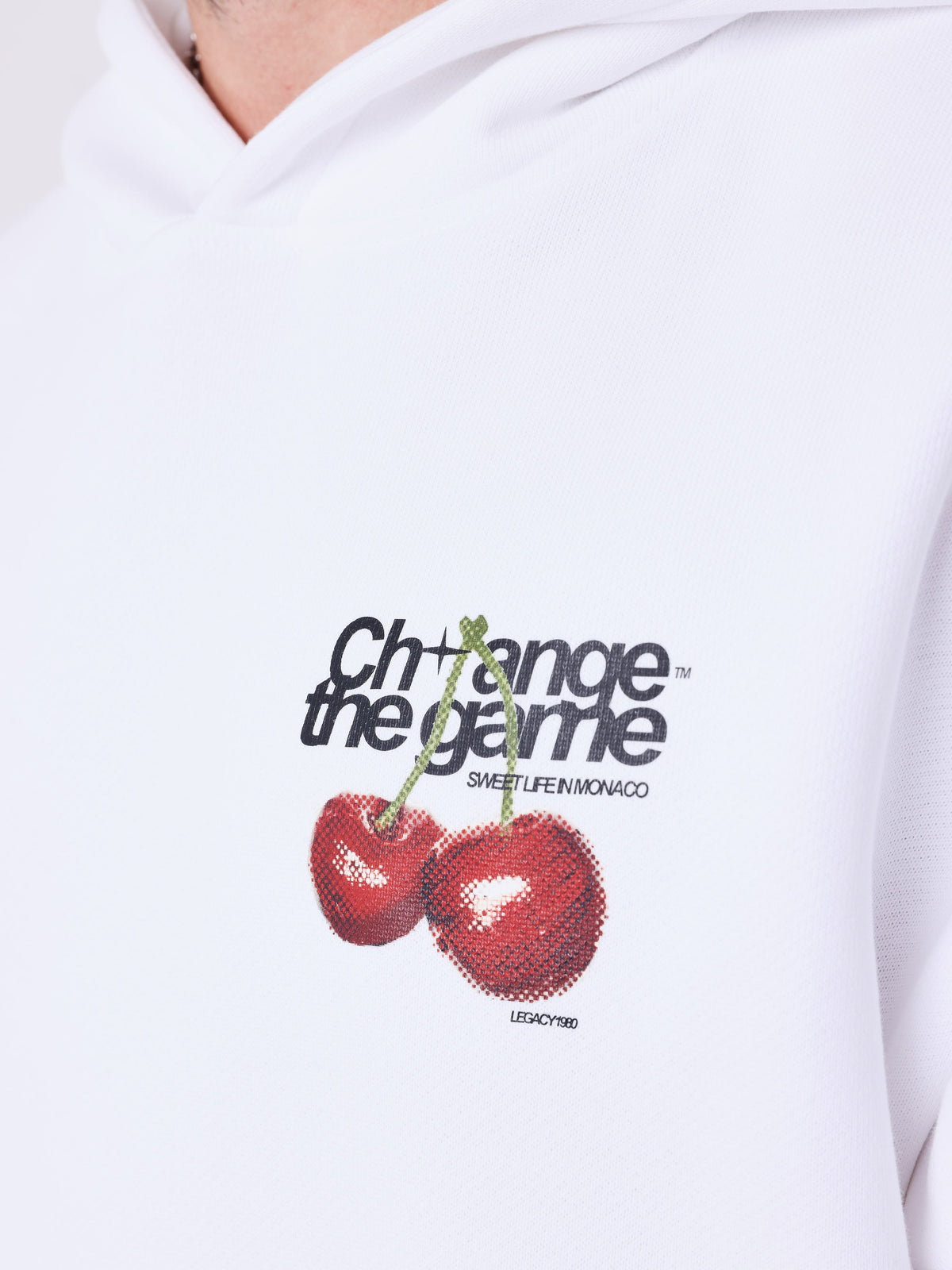 Sweat à capuche imprimé cerises