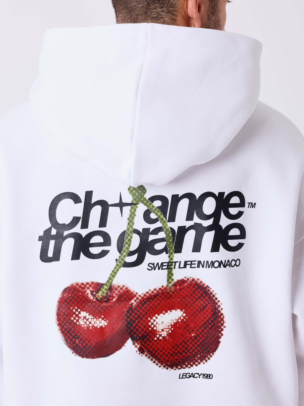 Sweat à capuche imprimé cerises
