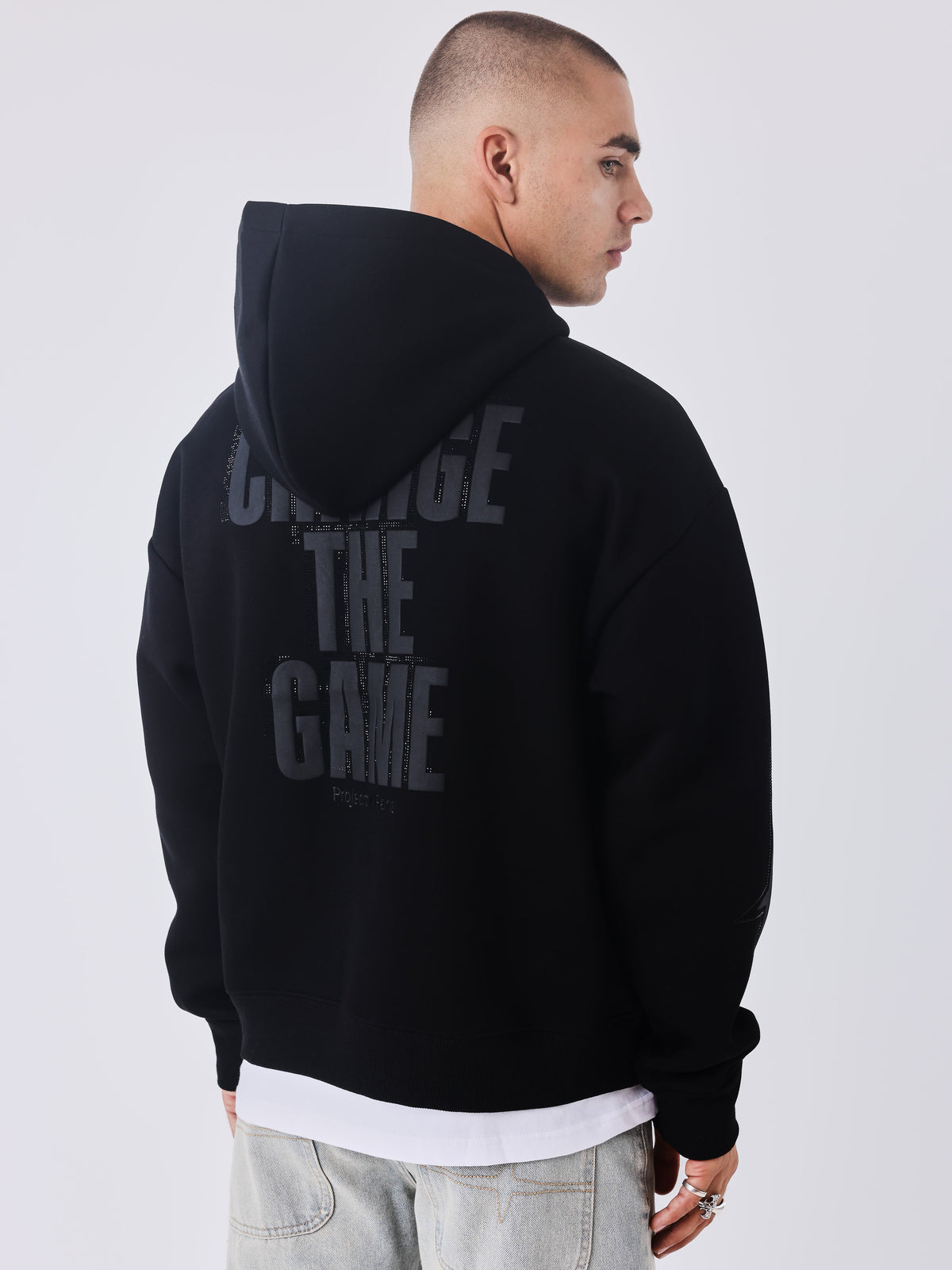 Sweat à capuche zippé Strass