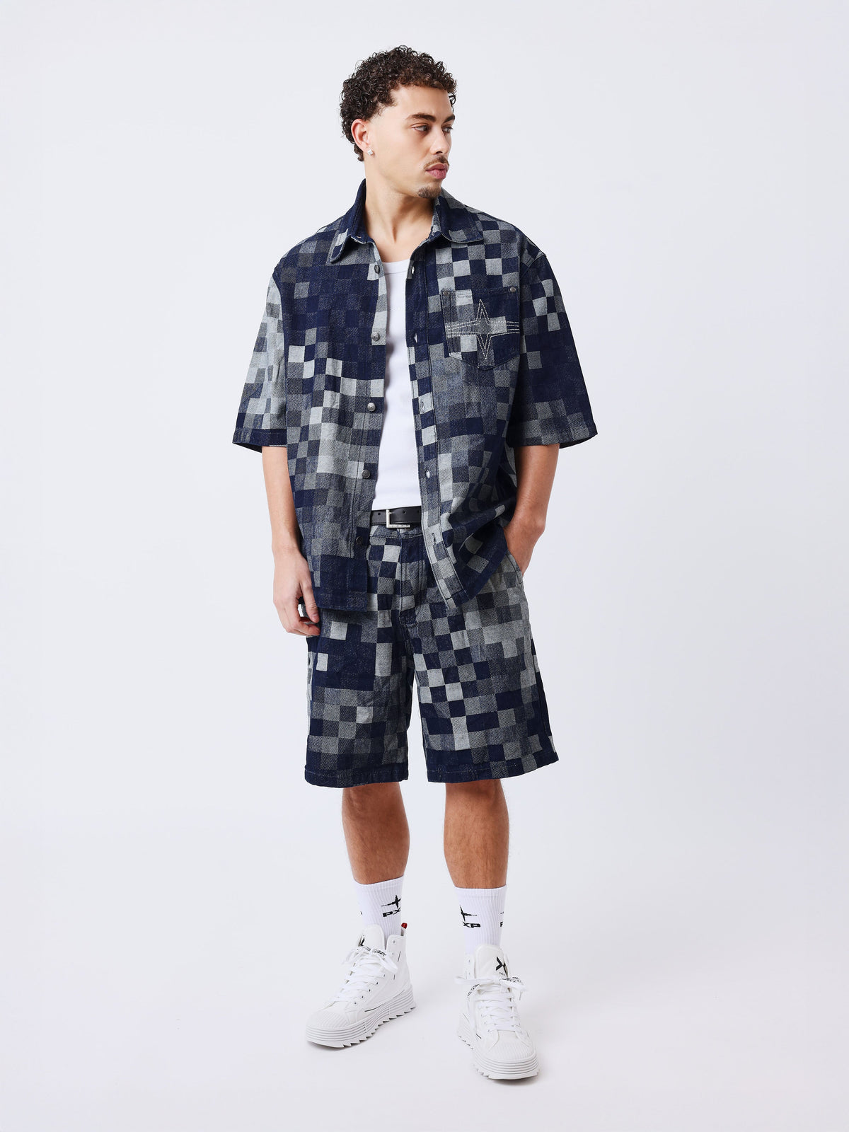 Chemise manches courtes pixel