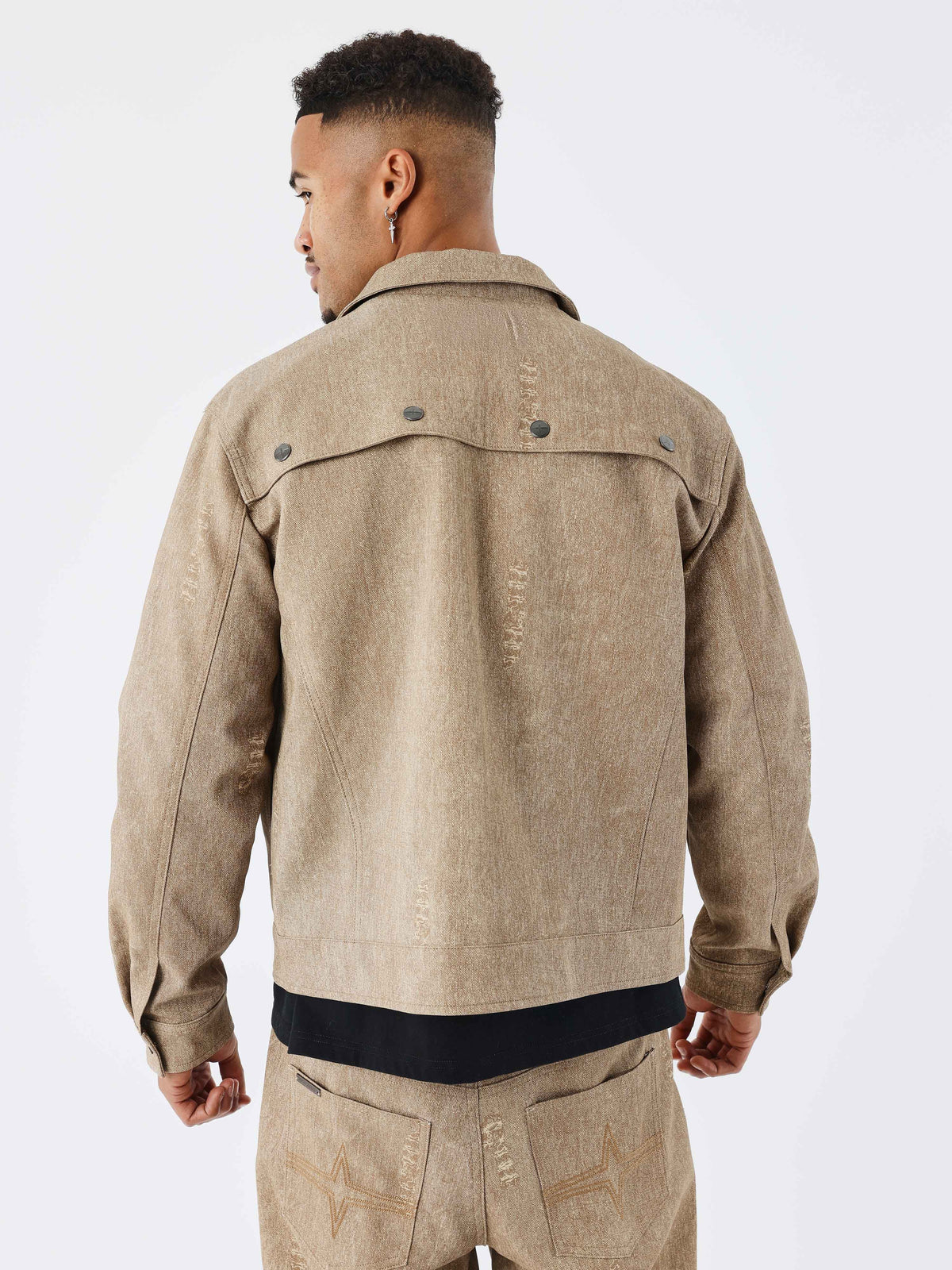 Veste en similicuir effet denim