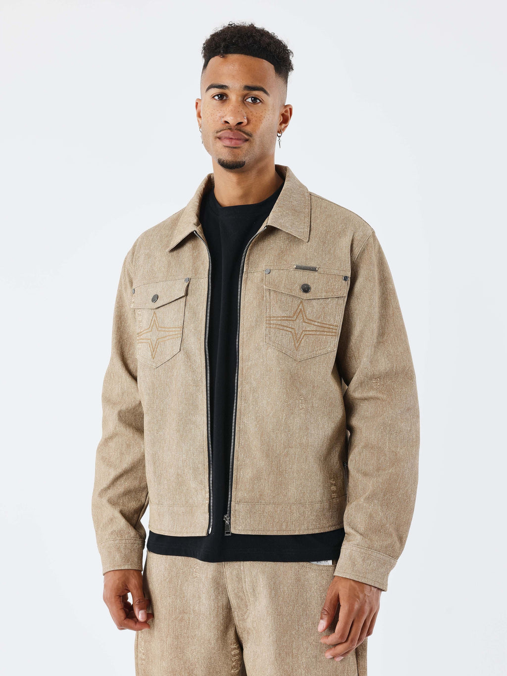 Veste en similicuir effet denim