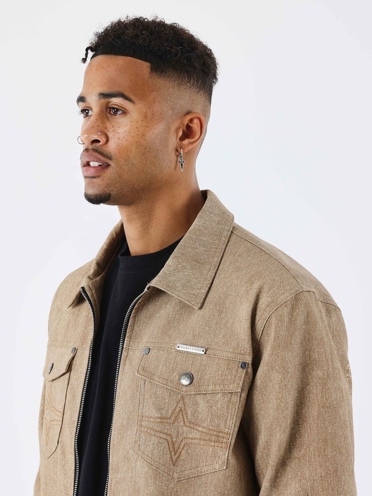 Veste en similicuir effet denim