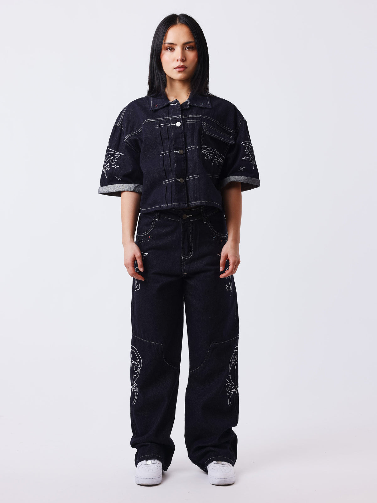 Veste courte en denim Cow