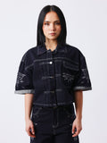 Veste courte en denim Cow