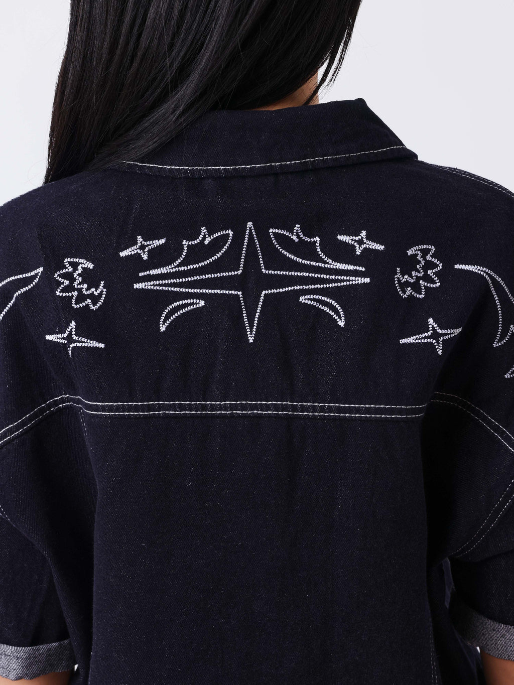 Veste courte en denim Cow