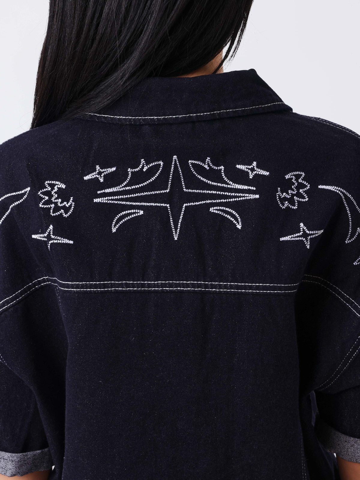 Veste courte en denim Cow