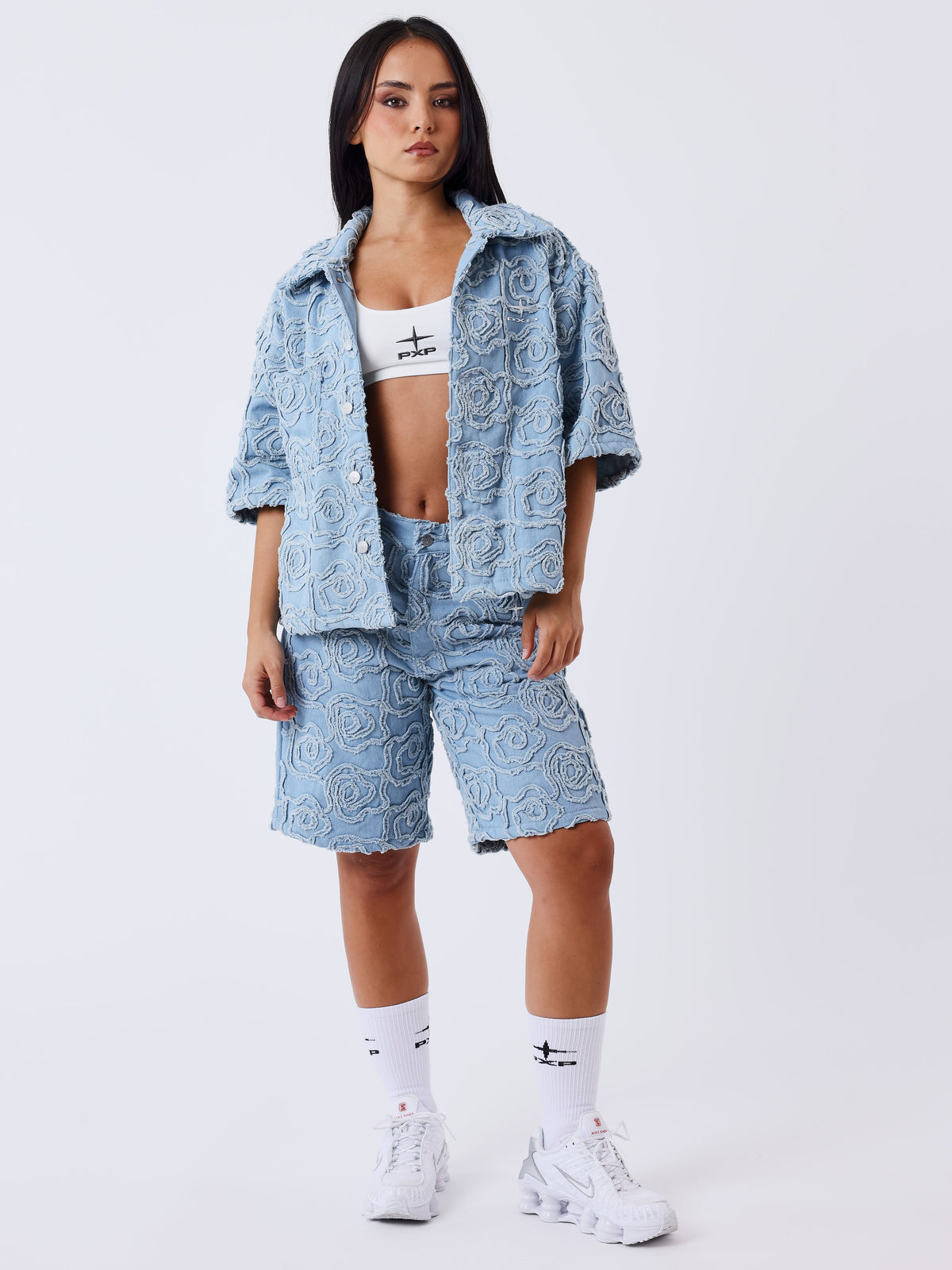 Chemise en denim manches courtes Cloudy