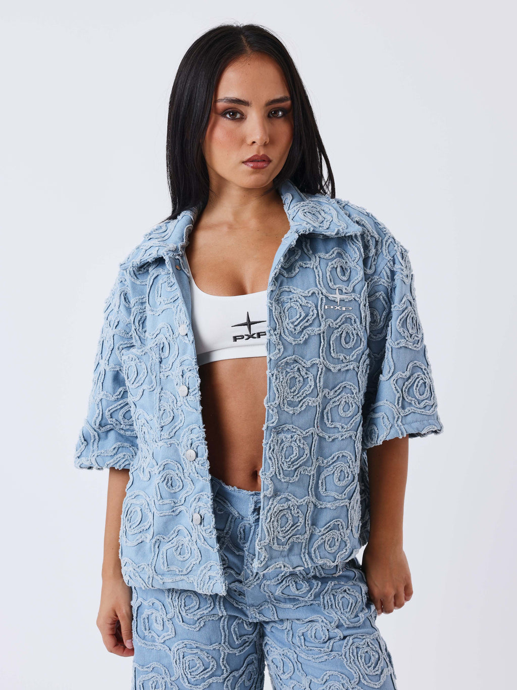 Chemise en denim manches courtes Cloudy