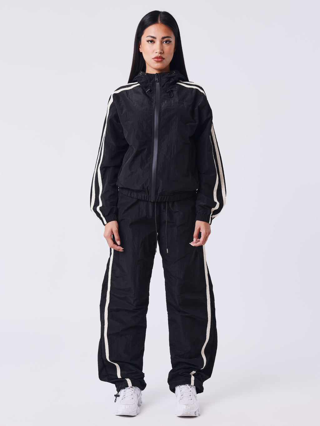 Veste zippée à bandes en crochet Sportly