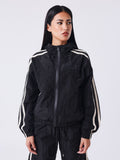 Veste zippée à bandes en crochet Sportly