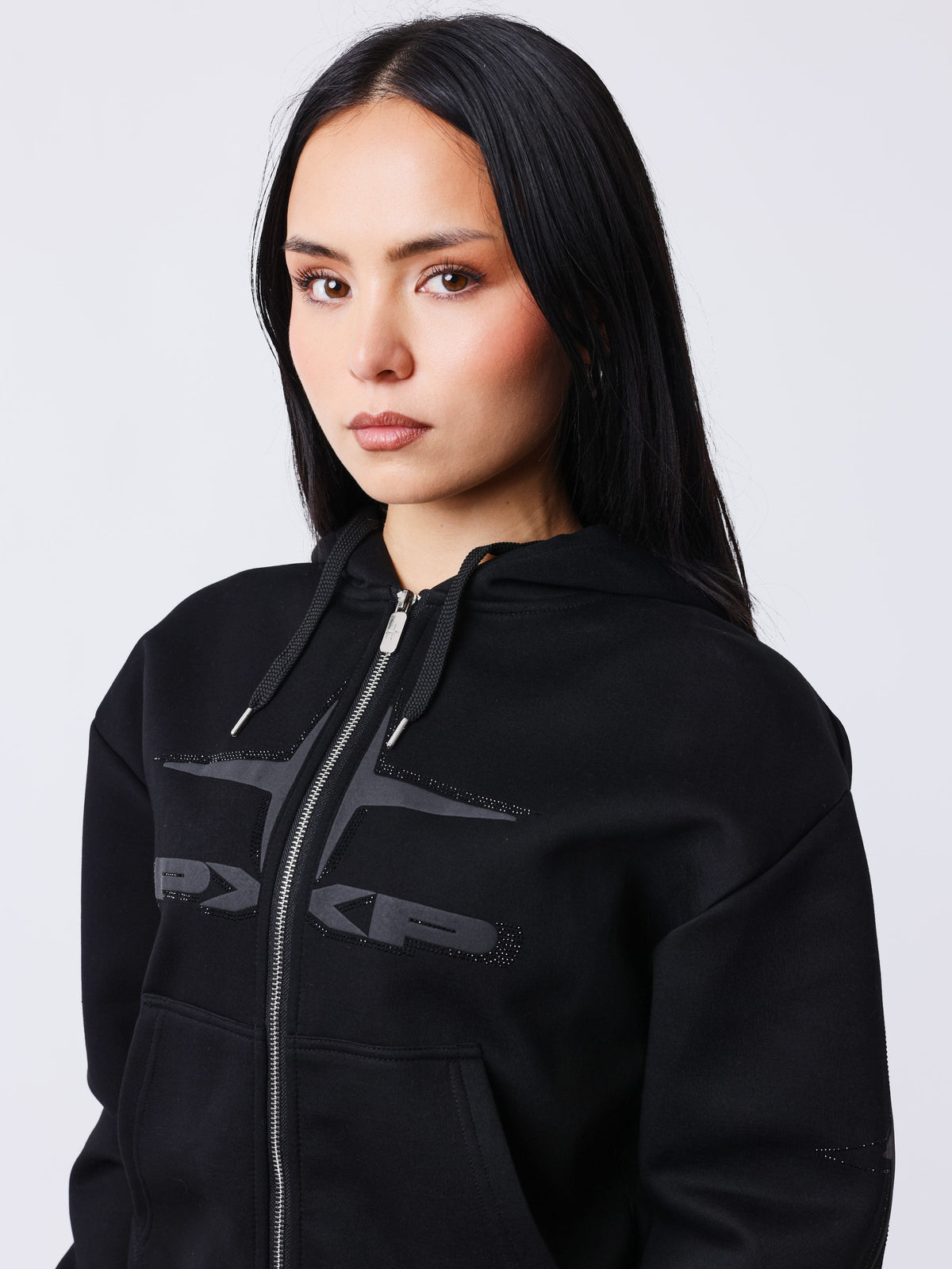 Sweat à capuche zippé Strassy