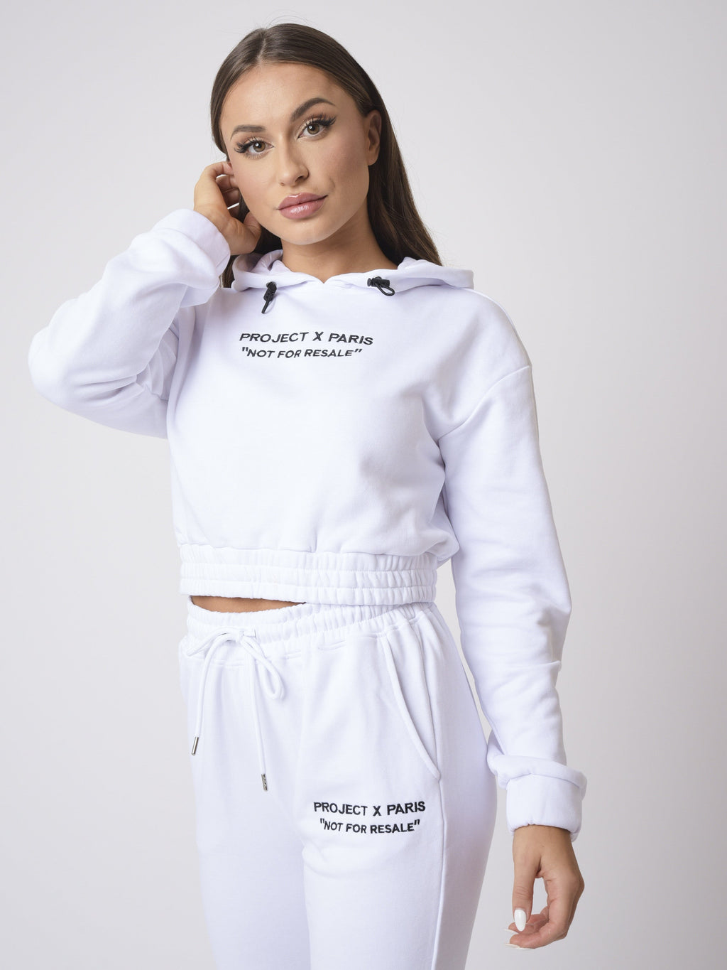 Sweat à Capuche enfilable en molleton crop top