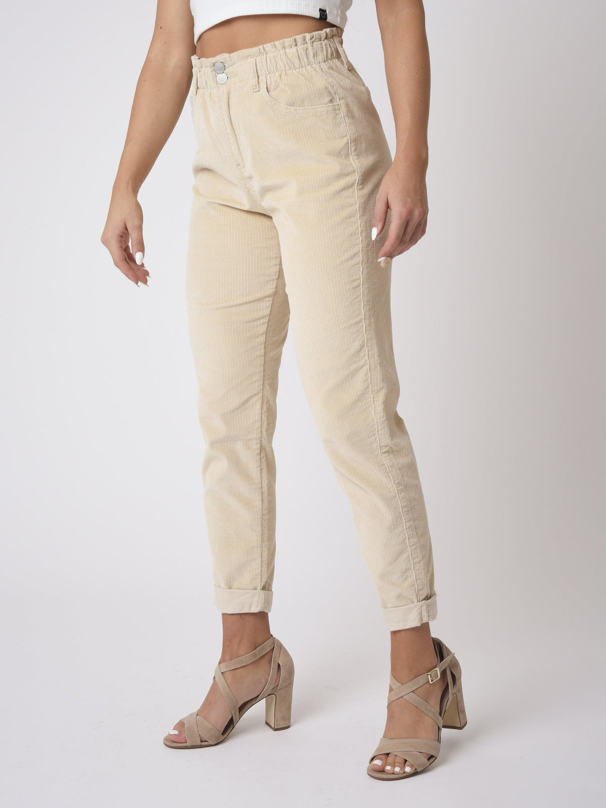 Pantalon slouchy velours côtelé