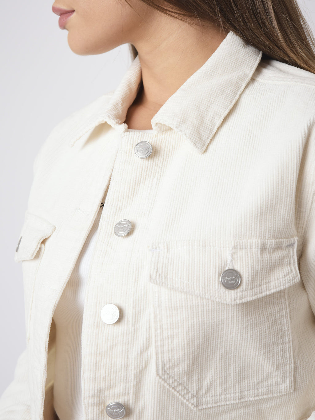 Veste courte style Denim en velours côtelé