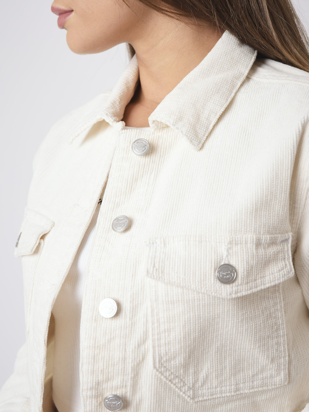 Veste courte style Denim en velours côtelé