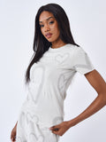T-shirt manches courtes all over Cœur
