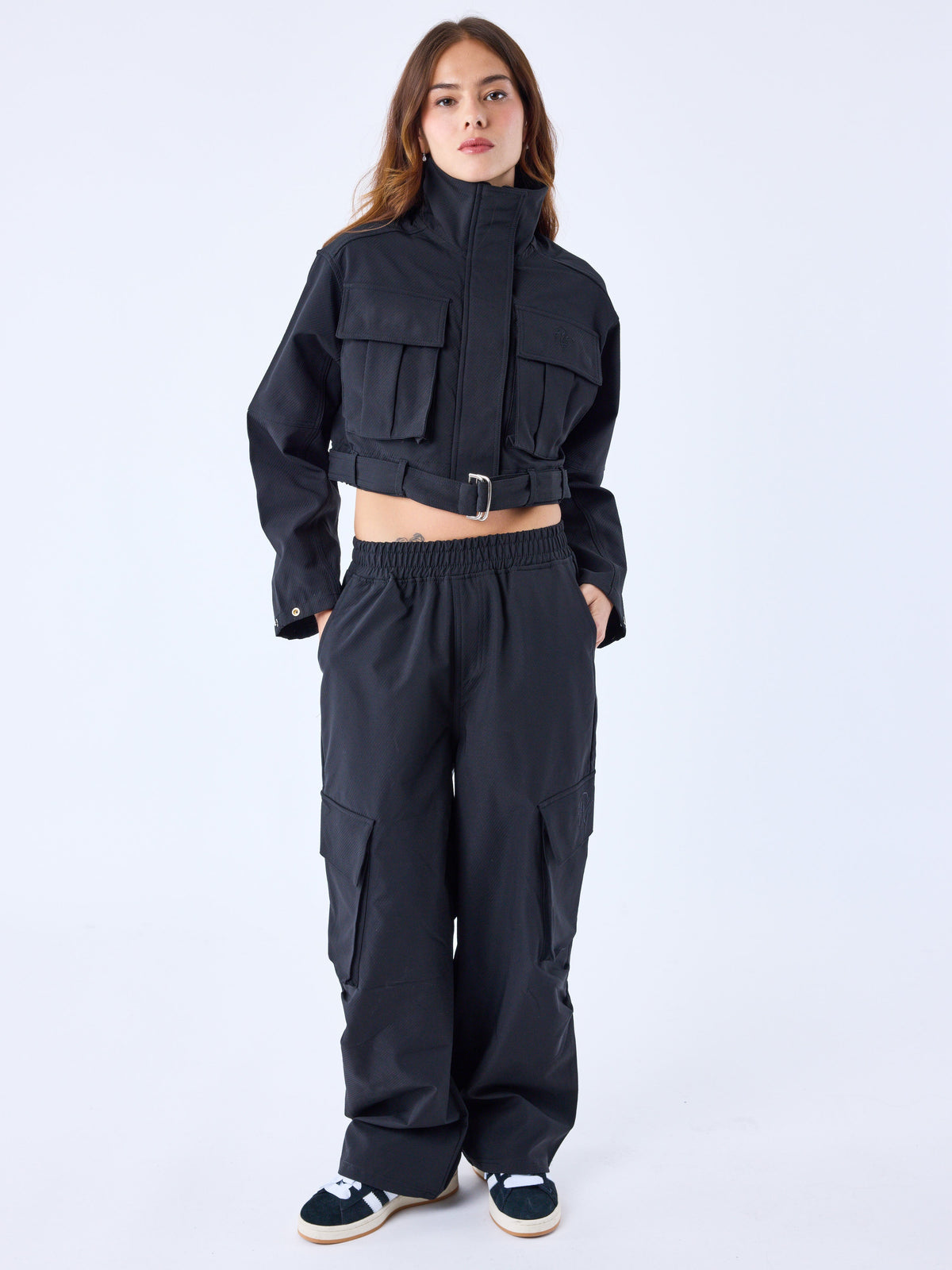 Pantalon ample cotelé a poches