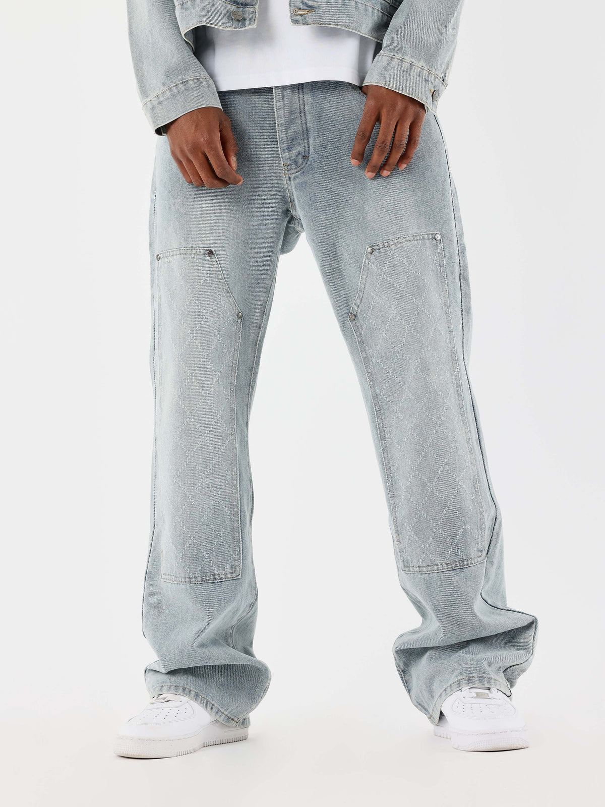 Jeans ample à détails charpentier