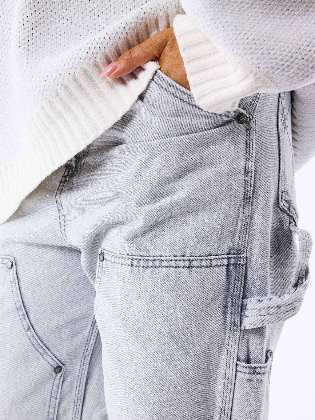 Jeans ample à détails charpentier