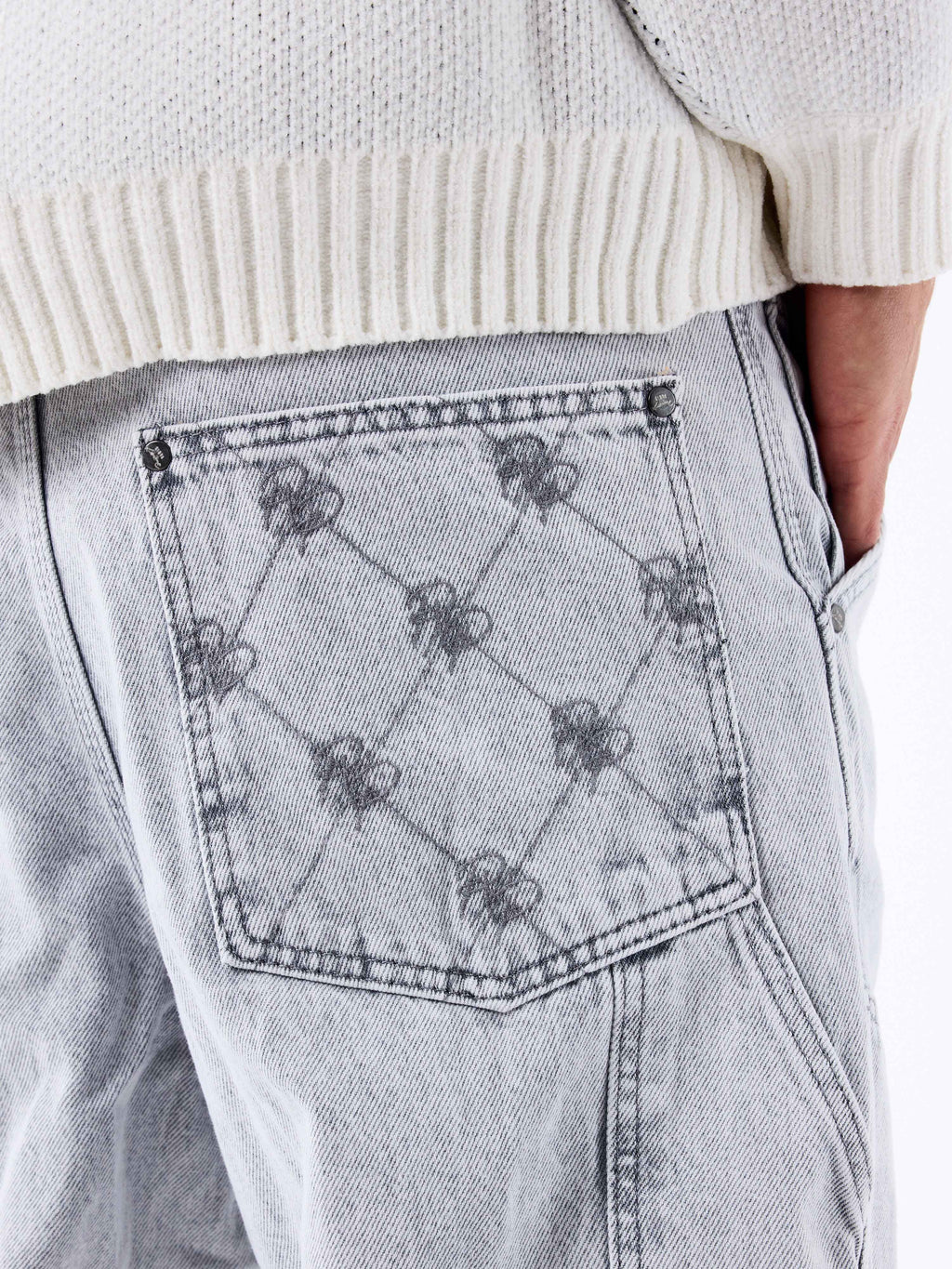 Jeans ample à détails charpentier