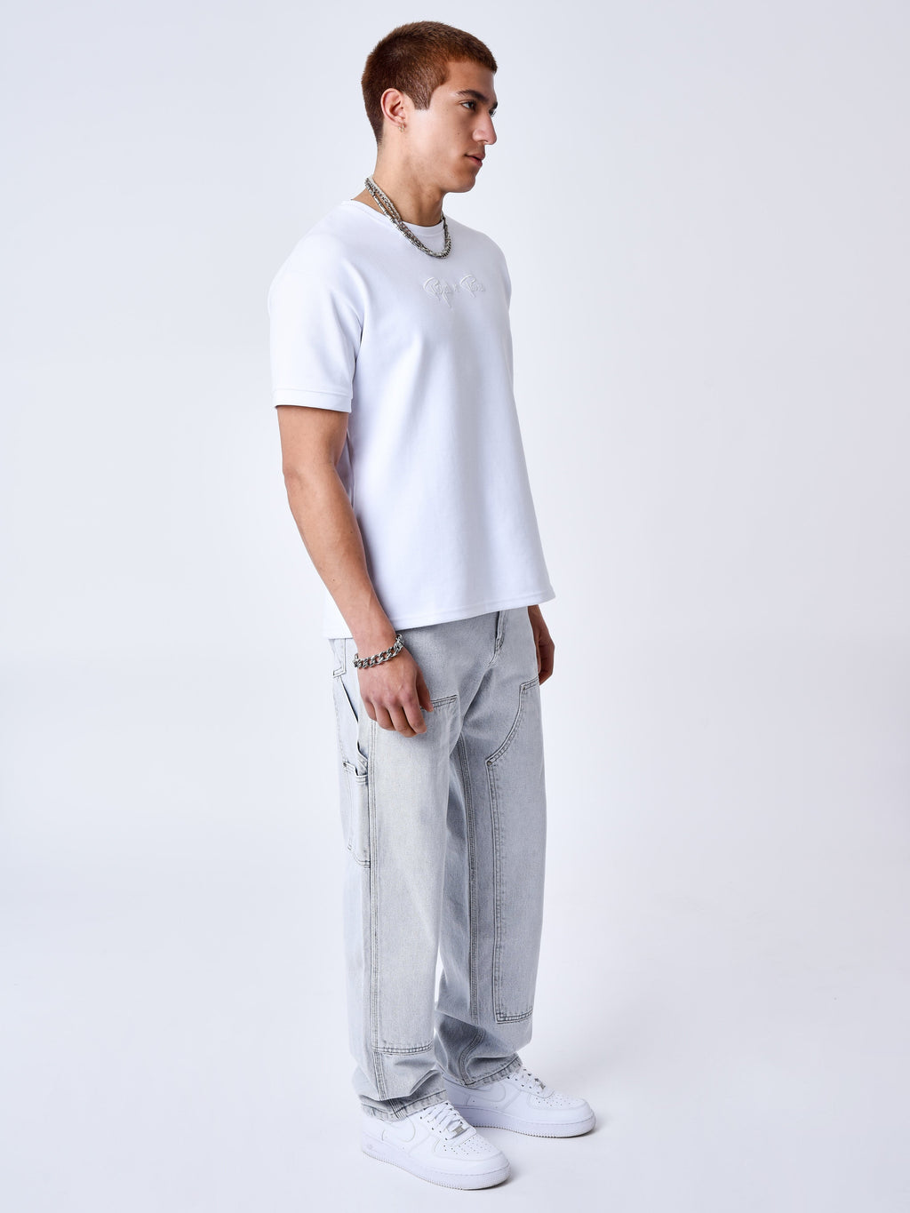 Jeans ample à détails charpentier