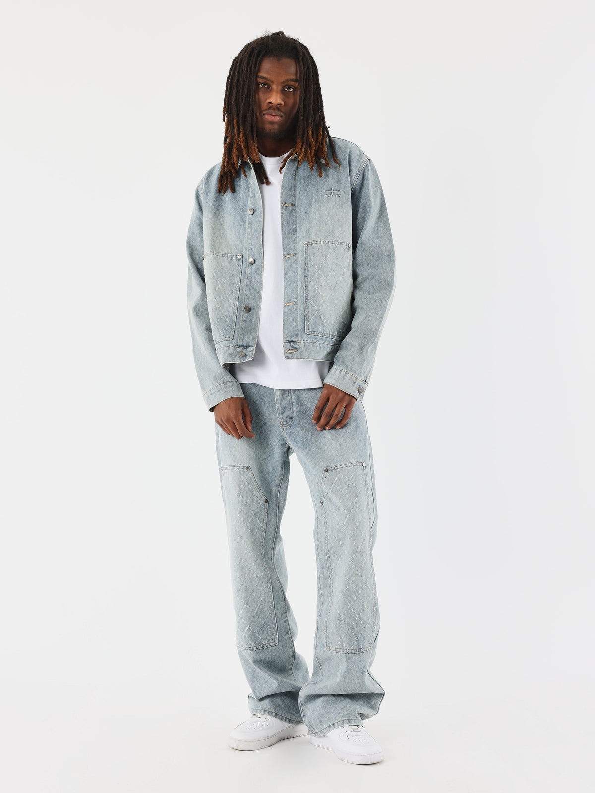 Jeans ample à détails charpentier