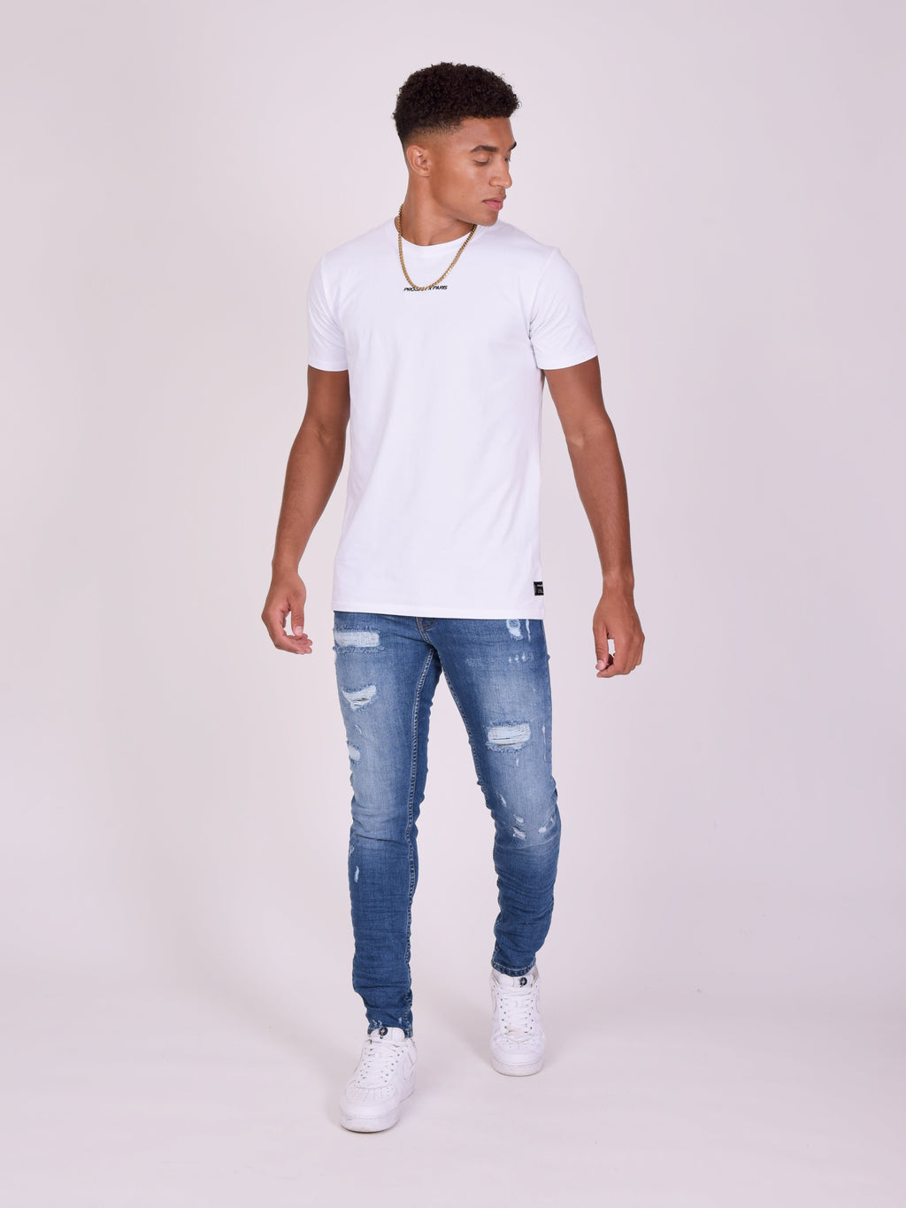 Jean skinny effet usé