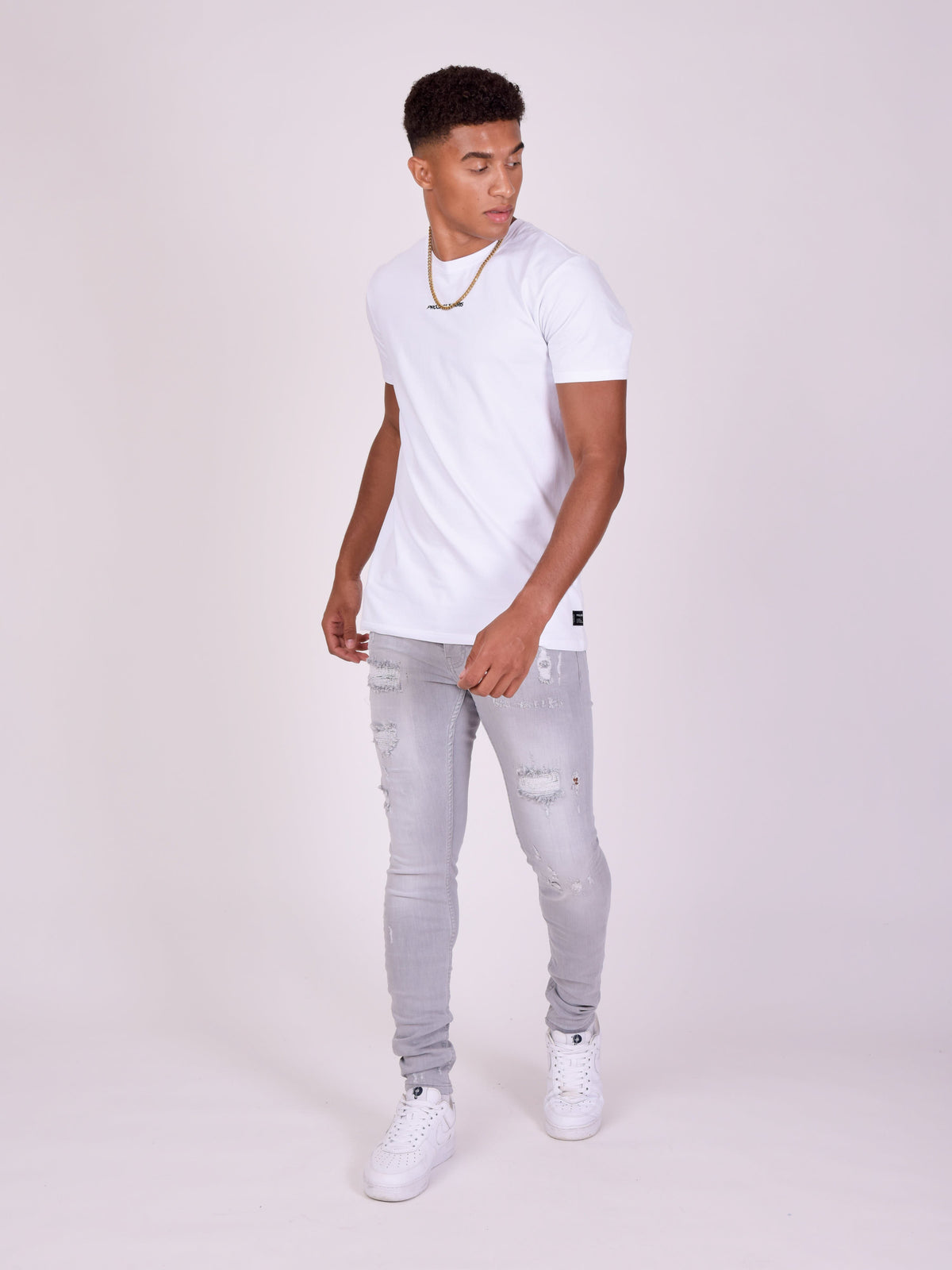 Jean skinny effet usé