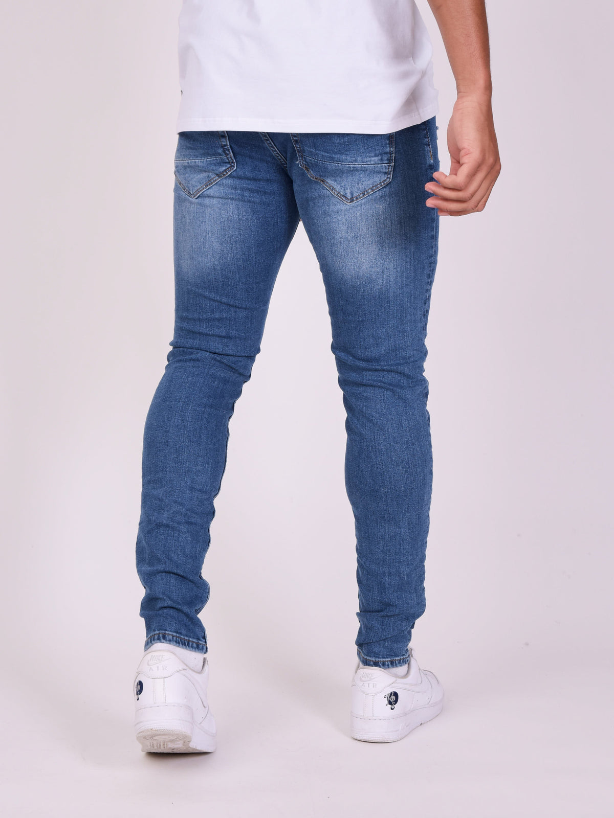 Jean skinny effet usé