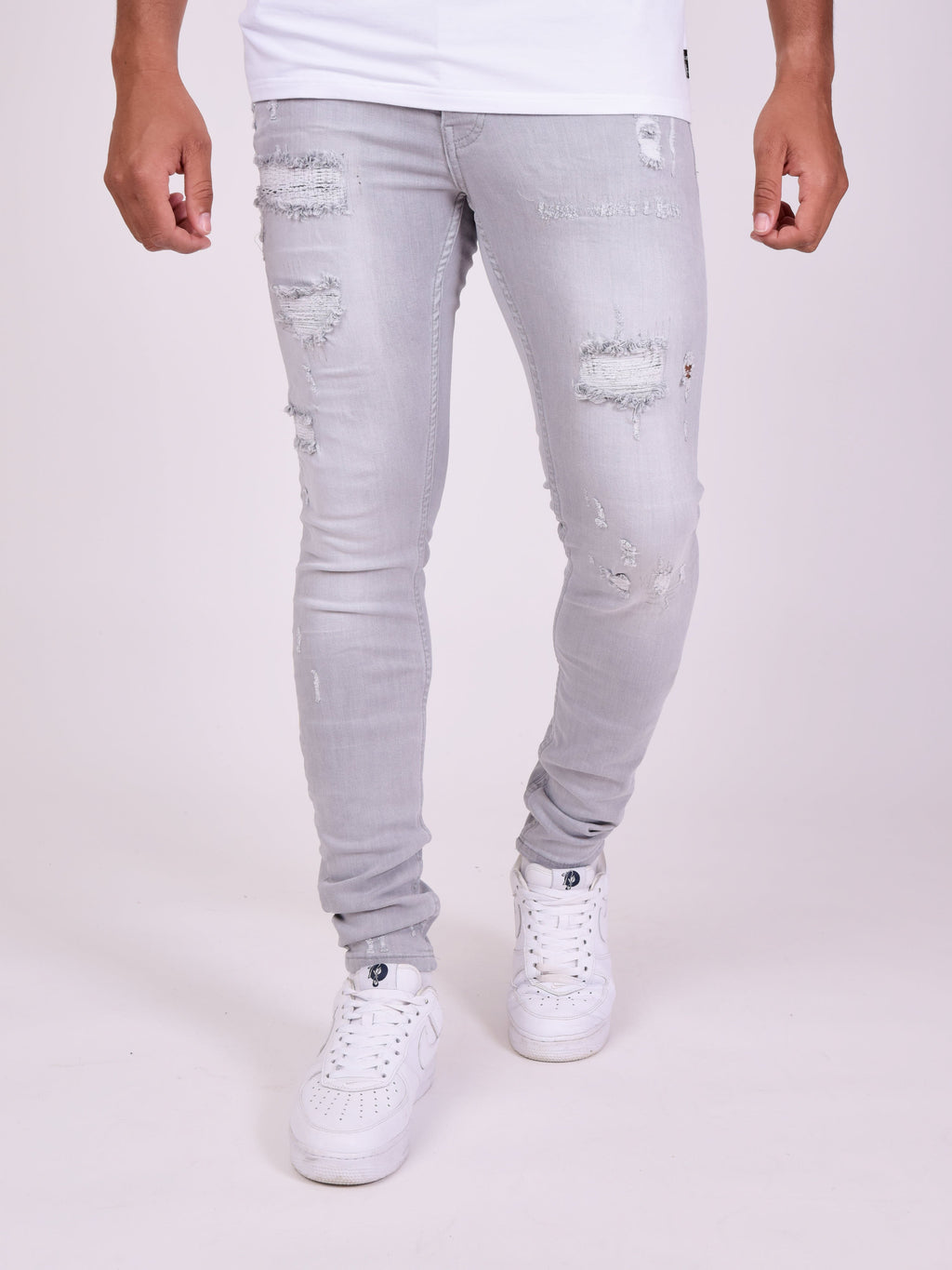 Jean skinny effet usé
