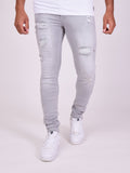 Jean skinny effet usé